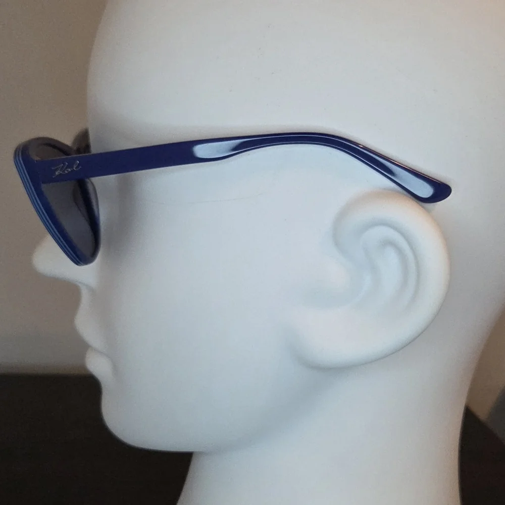 Karl Lagerfeld KL6103S Blue Cat Eye Sunglasses NWT w/ Case Retro Designer UV